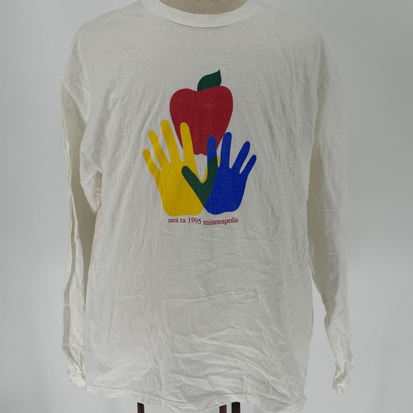 Hanes Beefy-T Other - Vintage 1995 Union Single‎ Stitch NEA RA Minneapolis Long Sleeve Shirt XXL White